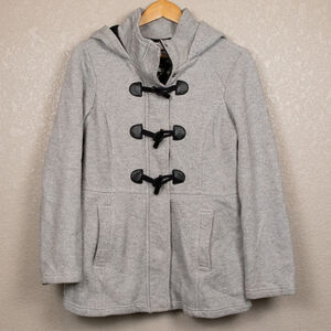 Sebby peacoat toggle grey hooded jacket-M